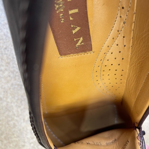 MEZLAN SHOES SIZE 10 1/2 M.  BLACK WITH BRAIDED BOW.  CROCODILE - Picture 12 of 16